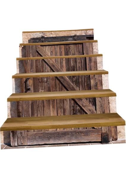 6pcs/set Karo Merdiven Dekor Çıkartmaları Kendi Yapışkan Vinil Merdiven Çıkartmaları G (Yurt Dışından)