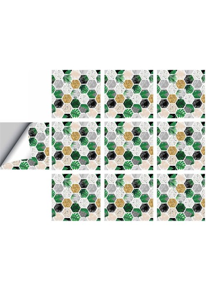Mutfak Banyo Dekorasyonu Için 10X Su Geçirmez Duvar Kiremit Çıkartmaları 20 cm F (Yurt Dışından) indirimleri