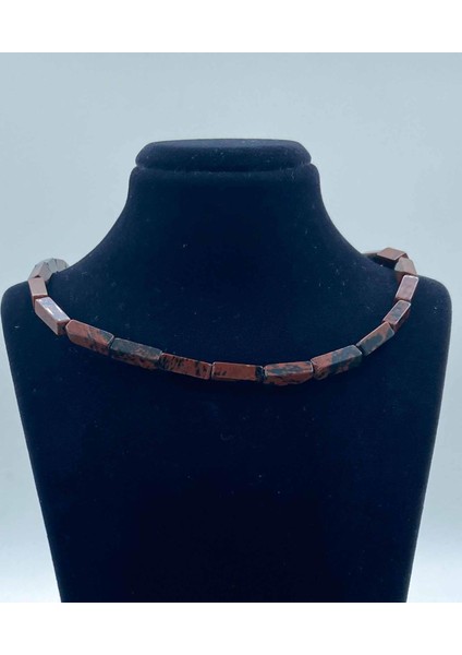 Jasper Doğal Taş Kolye 4*13 mm Dikdörtgen Kesim