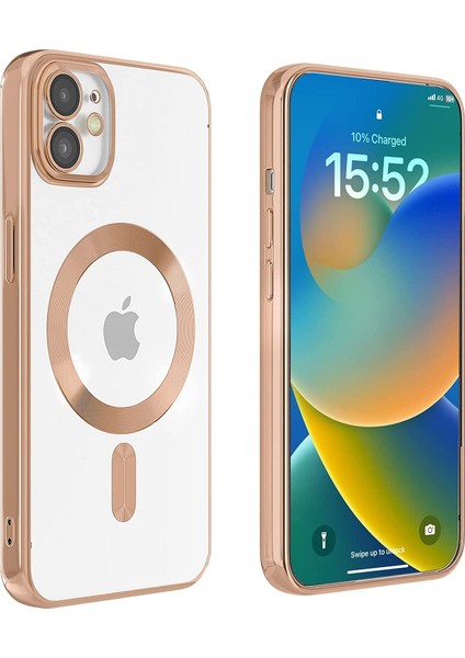 Apple iPhone 11 Kılıf Magsafe Kamera Lensli Korumalı Şeffaf Silikon Kapak