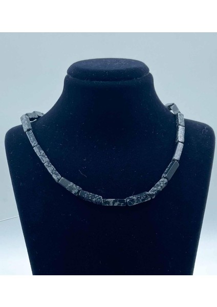 Jasper Doğal Taş Kolye 4*13 mm Dikdörtgen Kesim