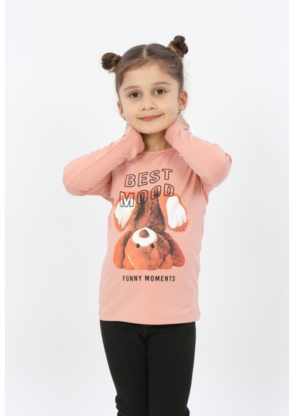Toontoy Kız Çocuk Best Mood Ayıcık Baskılı Tişört fırsatları