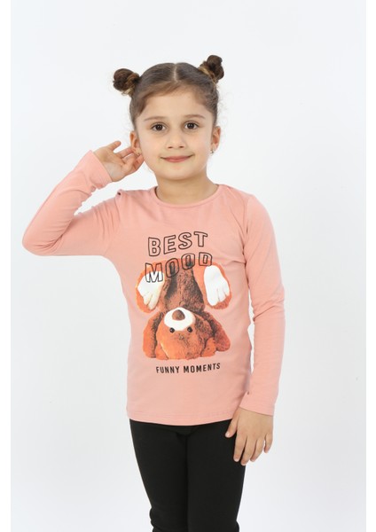 Toontoy Kız Çocuk Best Mood Ayıcık Baskılı Tişört indirimleri