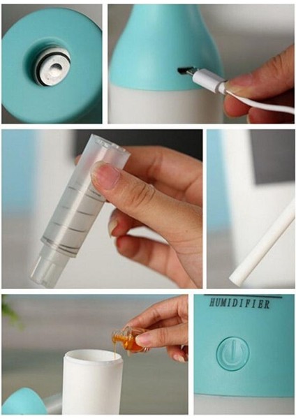 Mini Nemlendirici 180ML USB Serin Sis Portatif Su Şişesi Hava Nemlendiricisi Ultra Sessiz Yatak Odası Için Ev Ofis Yoga Araba Seyahat Mavisi Tarif Edildiği Gibi (Yurt Dışından) fırsatları