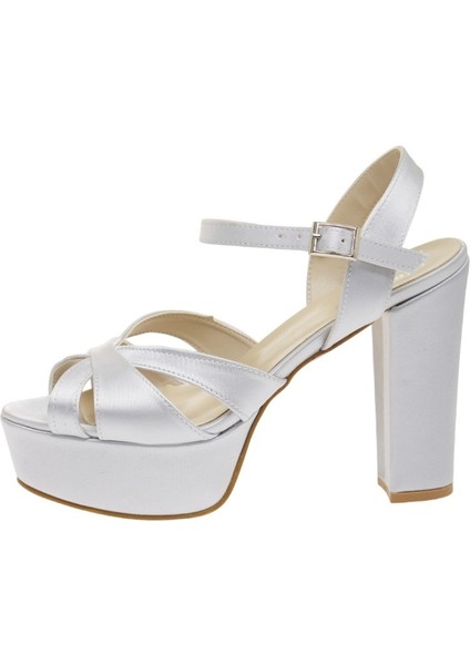 Saten 12 cm Platform Kadın Abiye Ayakkabı