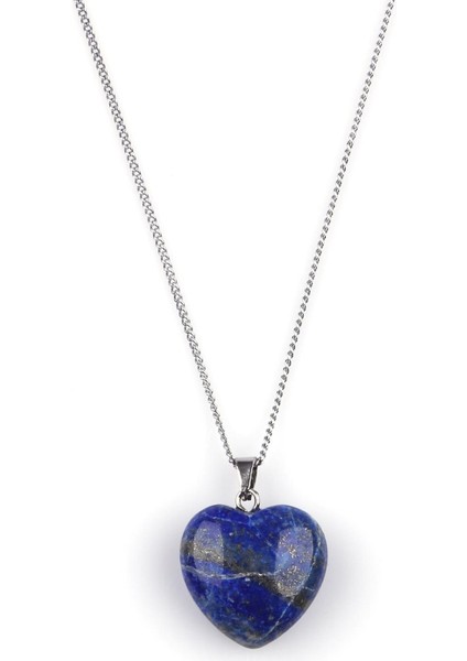 Lapis Lazuli Doğal Taş Kalp Model Kolye
