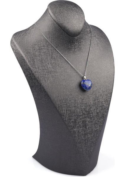 Lapis Lazuli Doğal Taş Kalp Model Kolye