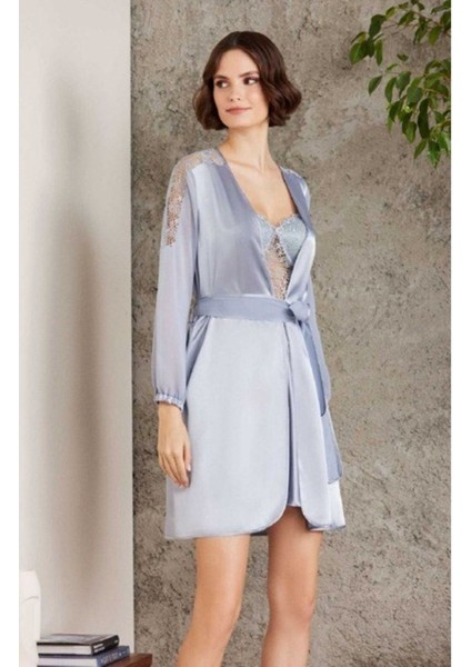 Pierre Cardin saten Gecelik Sabahlık Pijama Takım Şort Takım 6'lı Gelin Çeyiz Seti 6005