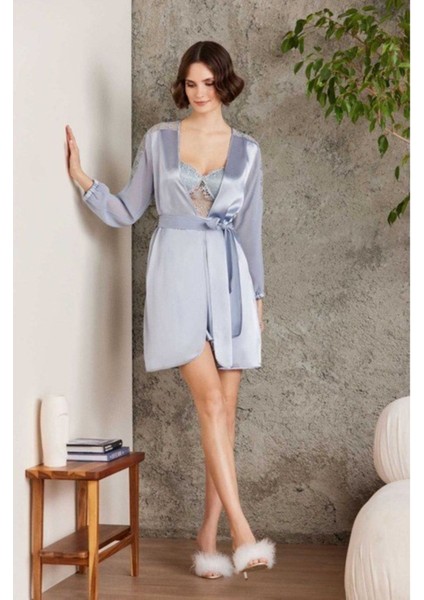 Pierre Cardin saten Gecelik Sabahlık Pijama Takım Şort Takım 6'lı Gelin Çeyiz Seti 6005 fiyatları