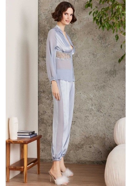 Pierre Cardin saten Gecelik Sabahlık Pijama Takım Şort Takım 6'lı Gelin Çeyiz Seti 6005 modelleri