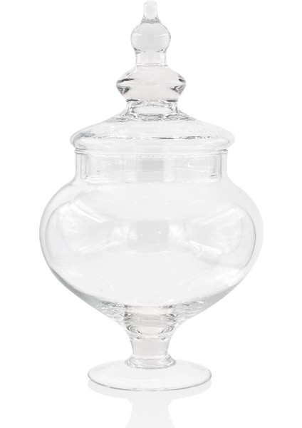 Ayaklı Kapaklı Cam Drajelik Kurabiyelik Kavanoz Fanus Şekerlik 32 cm modelleri