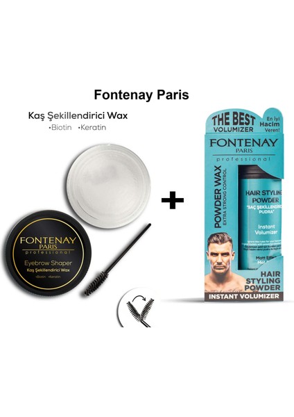 Profesyonel Kaş Şekillendirici Wax + Saç Şekillendirici Toz Wax Mavi 2'Li Set