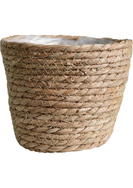 Dokuma Rattan Doğal Bitki Sepeti Astar Ekici Tencere Saksı Ev Dekor 18X15X13 cm Küçük (Yurt Dışından)