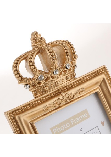 Gold Crown Reçine Resim Fotoğraf Çerçevesi Barok Lüks Tarzı Ev Dekoru 6 Inç (Yurt Dışından)