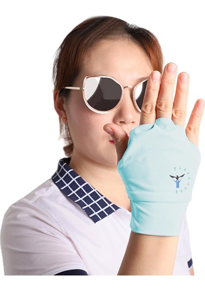 Yarım Parmak Golf Eldiven Nefes Alabilen Kadın Erkek Unisex Balıkçılık Eldiven Ekipmanı L Mavi Sağ (Yurt Dışından) fiyatları