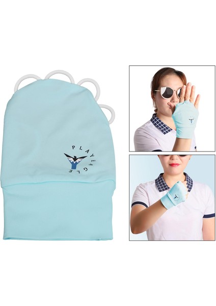 Yarım Parmak Golf Eldiven Nefes Alabilen Kadın Erkek Unisex Balıkçılık Eldiven Ekipmanı L Mavi Sağ (Yurt Dışından) fırsatları
