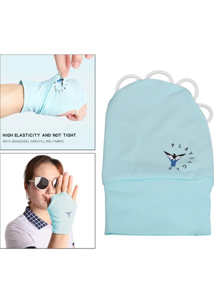 Yarım Parmak Golf Eldiven Nefes Alabilen Kadın Erkek Unisex Balıkçılık Eldiven Ekipmanı L Mavi Sağ (Yurt Dışından) indirimleri
