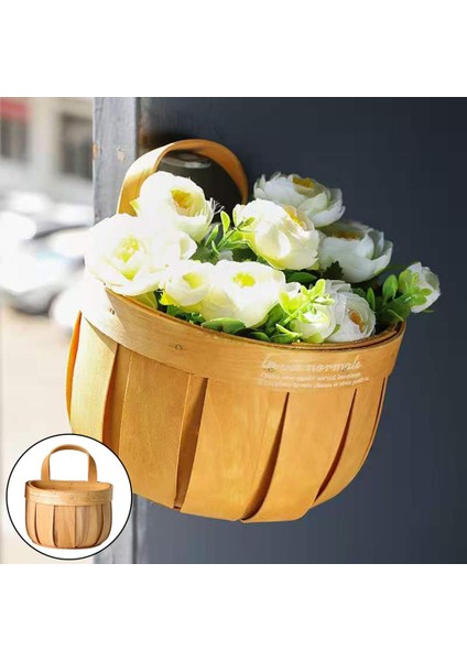 Rustik Rattan Dokuma Depolama Sepeti Bahçe Asılı Vazo Saksı Konteyner A (Yurt Dışından)