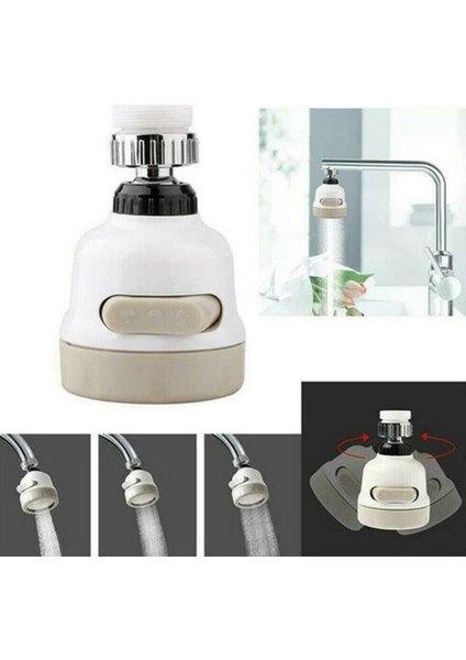 Musluk Duş Başlığı 360 Dönen Su Tasarrufu Musluk Vana Splashroof Filtre Gümüş (Yurt Dışından) fiyatları