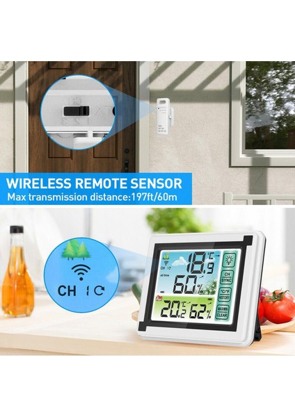 LCD Dijital Sıcaklık Nem Metre Arka Işığı Ev Kapalı Hava Istasyonu Stili1 (Yurt Dışından)
