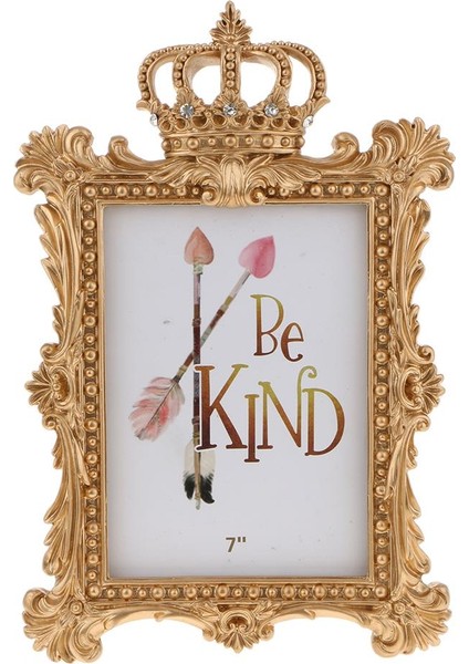 Altın Taç Reçine Fotoğraf Çerçevesi Barok Lüks Tarz Dekor Dikdörtgen 7 Inç (Yurt Dışından) modelleri