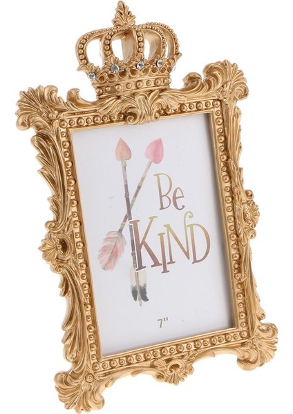 Altın Taç Reçine Fotoğraf Çerçevesi Barok Lüks Tarz Dekor Dikdörtgen 7 Inç (Yurt Dışından) fırsatları