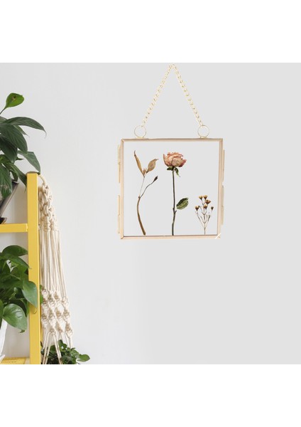 Asılı Resim Çerçevesi Modern Dekor Kurutulmuş Çiçek Örneği Ekran Fotoğraf Çerçevesi 80X80MM (Yurt Dışından)
