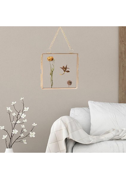 Asılı Resim Çerçevesi Modern Dekor Kurutulmuş Çiçek Örneği Ekran Fotoğraf Çerçevesi 80X80MM (Yurt Dışından)