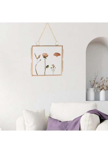 Asılı Resim Çerçevesi Modern Dekor Kurutulmuş Çiçek Örneği Ekran Fotoğraf Çerçevesi 80X80MM (Yurt Dışından)