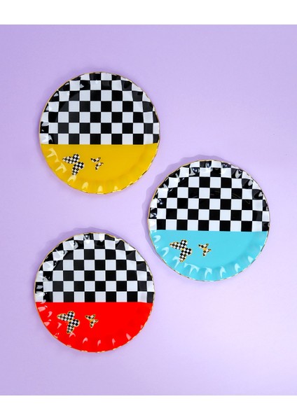 Audra Altın Yaldızlı 6 Kişilik Cam Pasta Tabağı Takımı