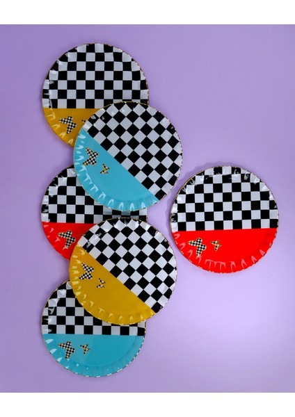 Audra Altın Yaldızlı 6 Kişilik Cam Servis Tabağı Takımı