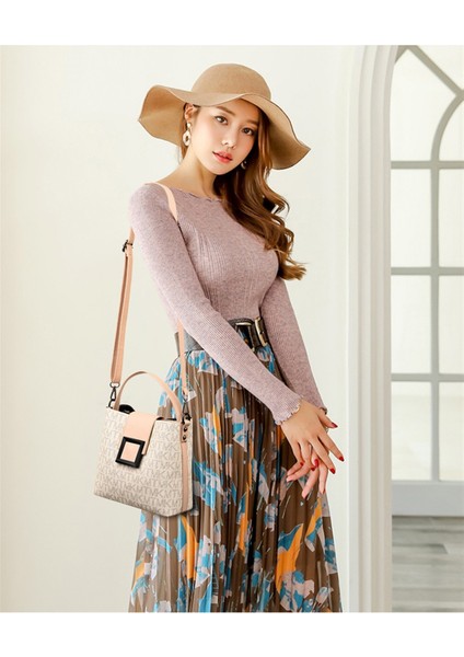 Moda Bayan Çantası Baskılı Omuz Çantası Günlük Kova Çantası (Yurt Dışından) modelleri