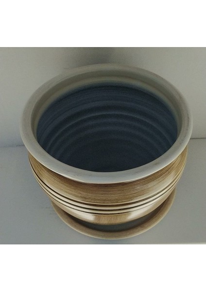 Country Dekoratif Tabaklı Seramik Saksı 23X23 cm modelleri