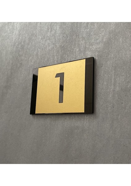 Minimal Gold Tasarım Apartman Numarası