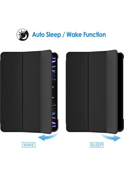 Apple iPad Pro 11 Inç 2022 4. Nesil A2435, A2761, A2762 Seri Yatay Standlı Uyku Modlu Basic Smart Kılıf