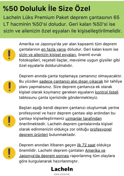 Lüks Premium Solar Paket Tam Kapsamlı Hazır Deprem Çantası Ilk Yardım Seti Afad Akut Için 3 4 5 Kişilik  Acil Durum Yaşam Kiti