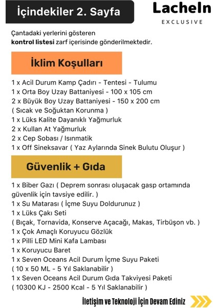 Lüks Premium Solar Paket Tam Kapsamlı Hazır Deprem Çantası Ilk Yardım Seti Afad Akut Için 3 4 5 Kişilik  Acil Durum Yaşam Kiti