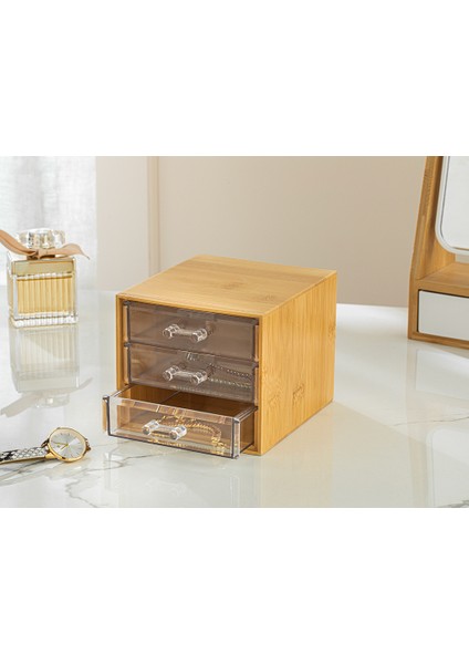 Katelyn Bambu 3 Katlı Organizer 12 x 13,5 x 11CM Naturel