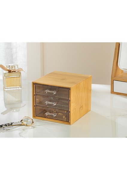 Katelyn Bambu 3 Katlı Organizer 12 x 13,5 x 11CM Naturel