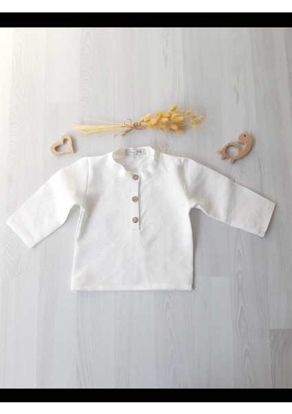 Beyaz Erkek Bebek Gömlek