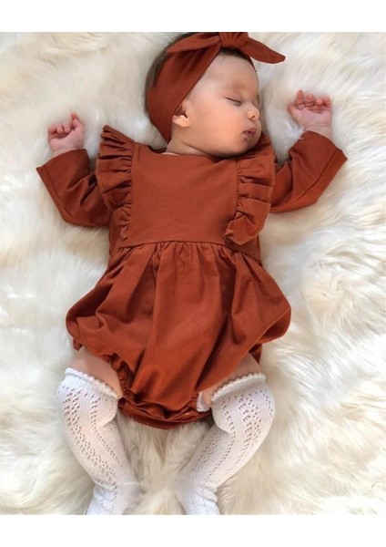 Nursu Baby Hardal Fırfırlı Kız Bebek Şort Tulum fiyatları