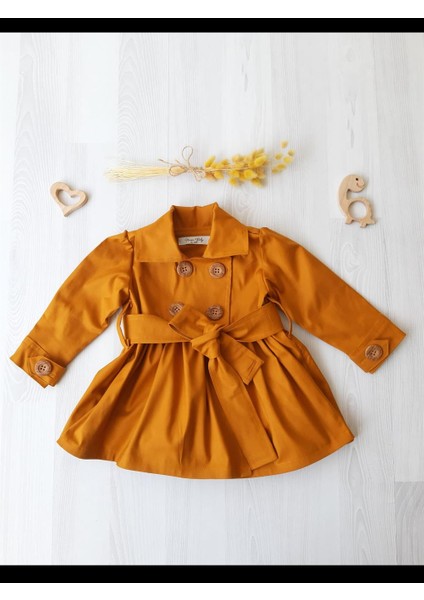 Nursu Baby Gül Kurusu Kız Bebek Trençkot