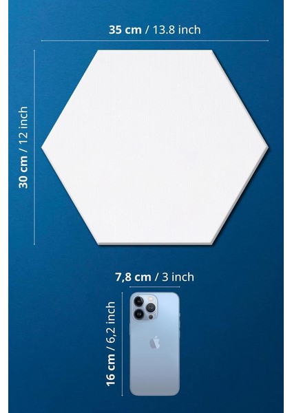 30X35 cm Pres Kompozit Altıgen Tuval 3'lü Set modelleri