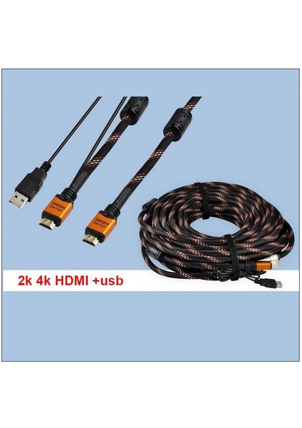 Hdmı 2k 4K Örgülü Gold Kaplama Hdmı Kablosu +Usb Güç Hdmı 25 Metre fiyatları