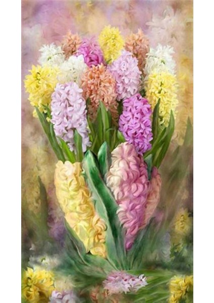 Rengarenk Sümbüller Pixart Sanat Elmas Mozaik Tablo Diamond Türkiye 39*71