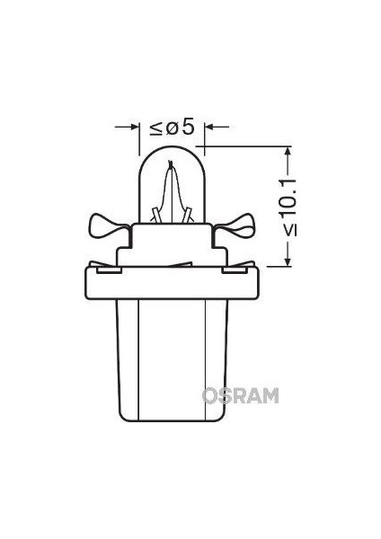 10 Adet Osram 12V T5 1.2W Dipsiz Gösterge Ampulü Duylu 2721MF