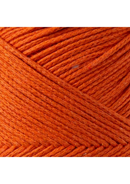 Premium Makrome Ipi 3mm 200gr 120m, %85 Rejenere Pamuk Örgü Ipi - Turuncu fiyatları