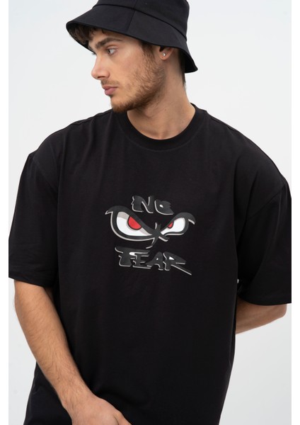 Siyah Bisiklet Yaka Baskılı Kısa Kol Erkek Penye T-shirt modelleri