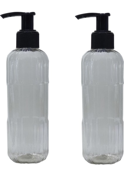 Sert Plastik 400 ml Boş Sprey Kolonya Dezenfektan Şişesi, Sıvı Sabun Pompalı 2 Adet