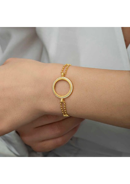 Gümüş Çeyrek Takılabilen Altın Kaplama Kadın Bileklik fiyatları